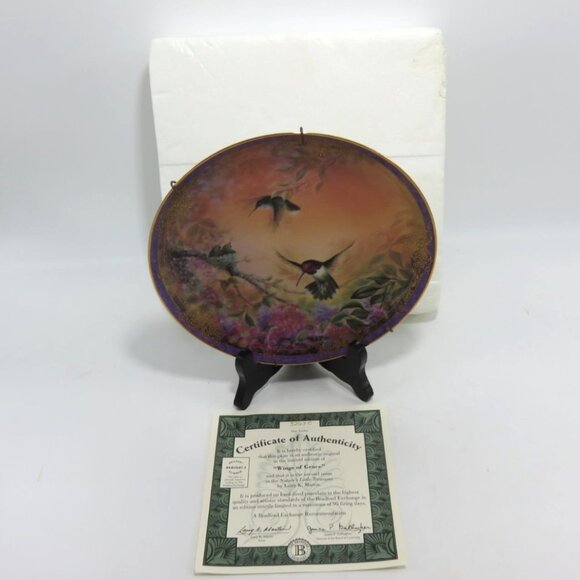 BRADFORD EXCHANGE Nature's Little Treasures PLATES x2 Certificates and Hangers 1 - Picture 2 of 10